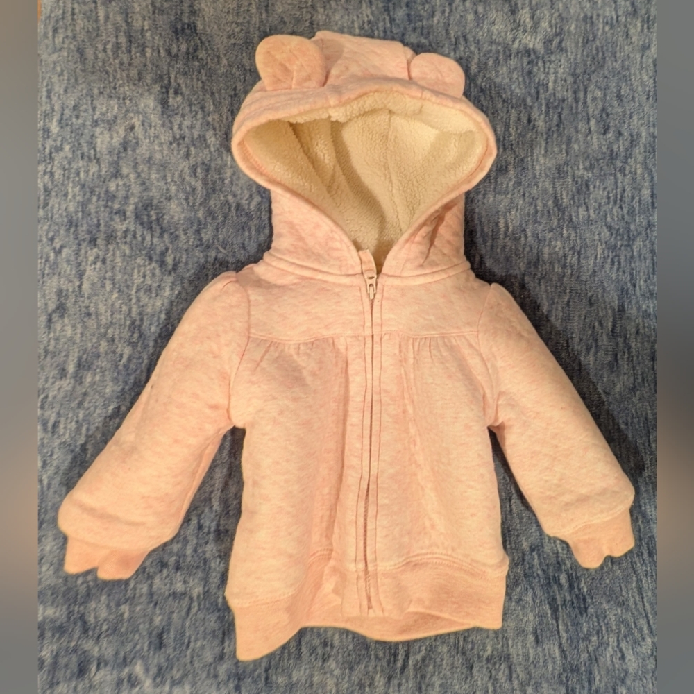 Carter's 3-6M Light Pink Kids Hoodie with Bear Ears